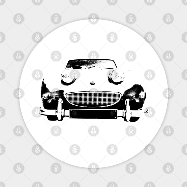 Austin Healey Sprite British 1960s classic car monoblock black and white Magnet by soitwouldseem